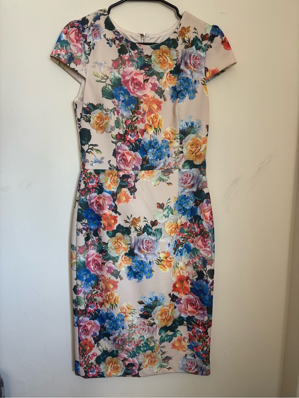 Betsey Johnson Floral Sheath Midi Dress Size 6 Multicolor
